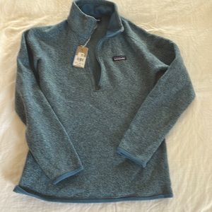 Womens Patagonia Better Sweater 1/4 zip fleece Medium Blue